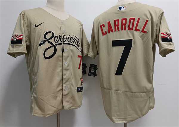 Mens Arizona Diamondbacks #7 Corbin Carroll Nike Tan City Connect Jersey->arizona diamondbacks->MLB Jersey